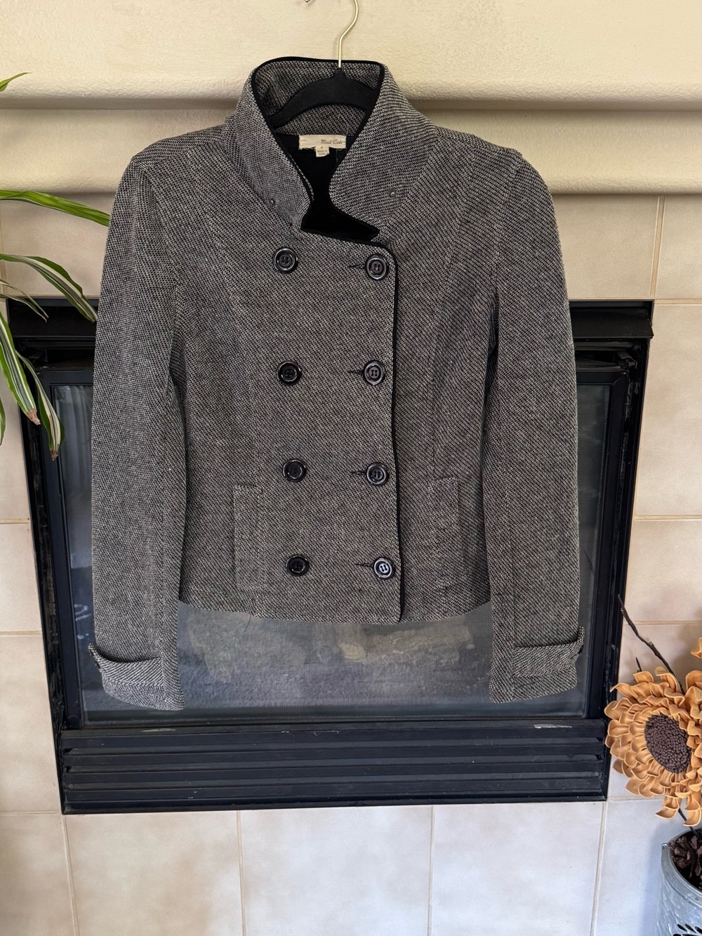 Mind Code Gray Double Breasted Military Peacoat Jacket Size Small